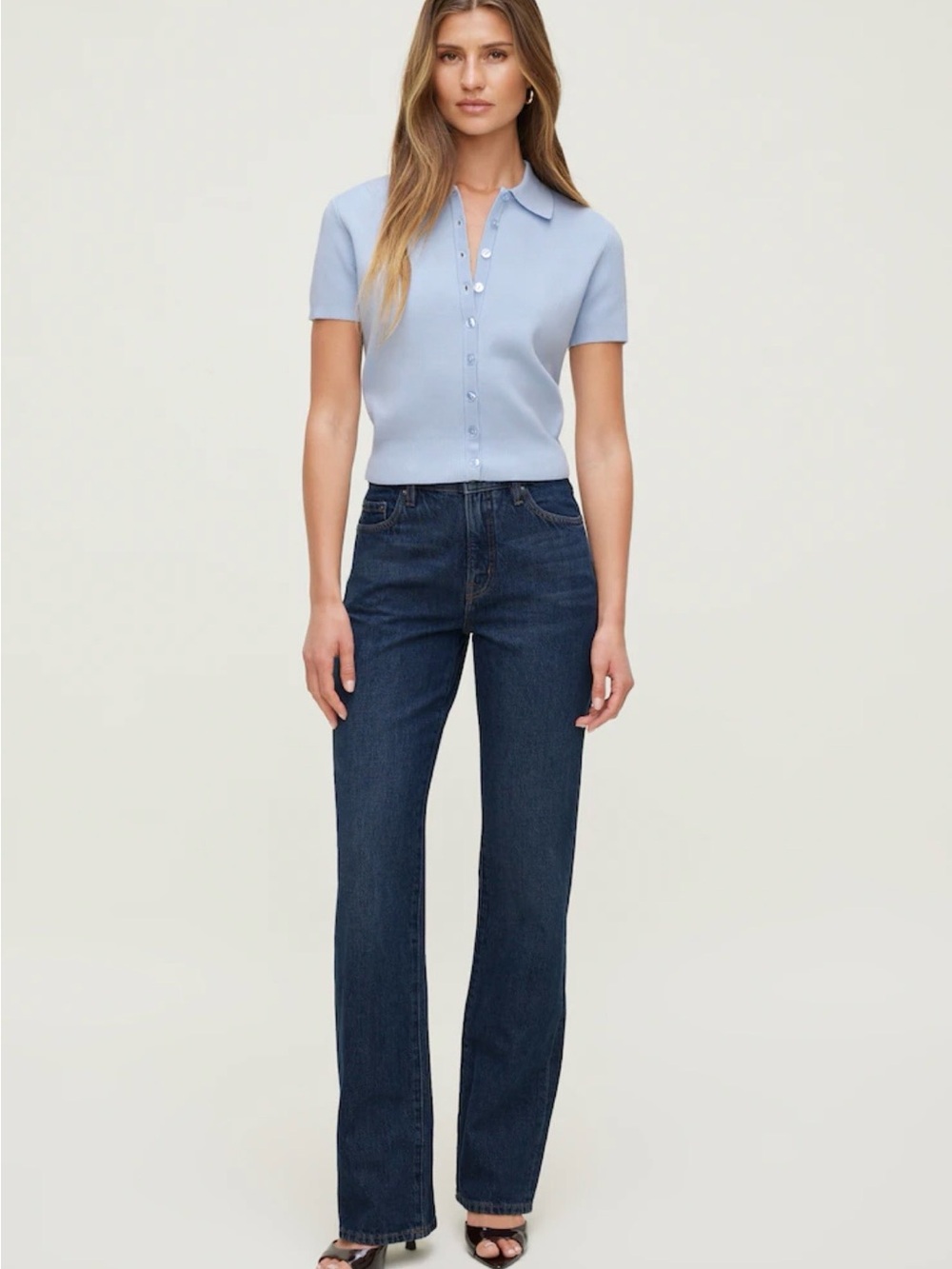 Cara Rigid High Rise Straight Leg Jeans